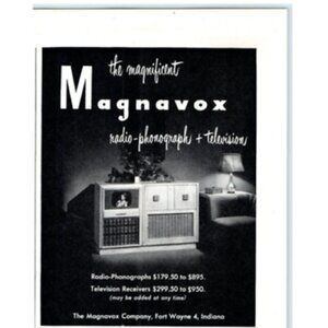 1949 Print Ad Magnificent Magnavox Company Radio-Phonographs & Televisions!